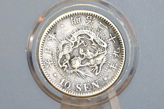 Japan 1893 10 Sen Silver Coin - Japanese Silver Coin Ten Sen - 10 Sen Silver Coin