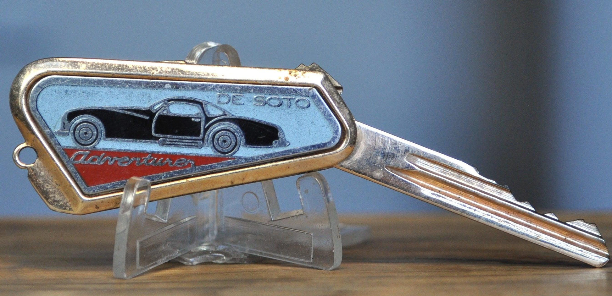 Vintage Desoto Adventure Black Car Key - Antique Car Key De Soto Adventure Black Car