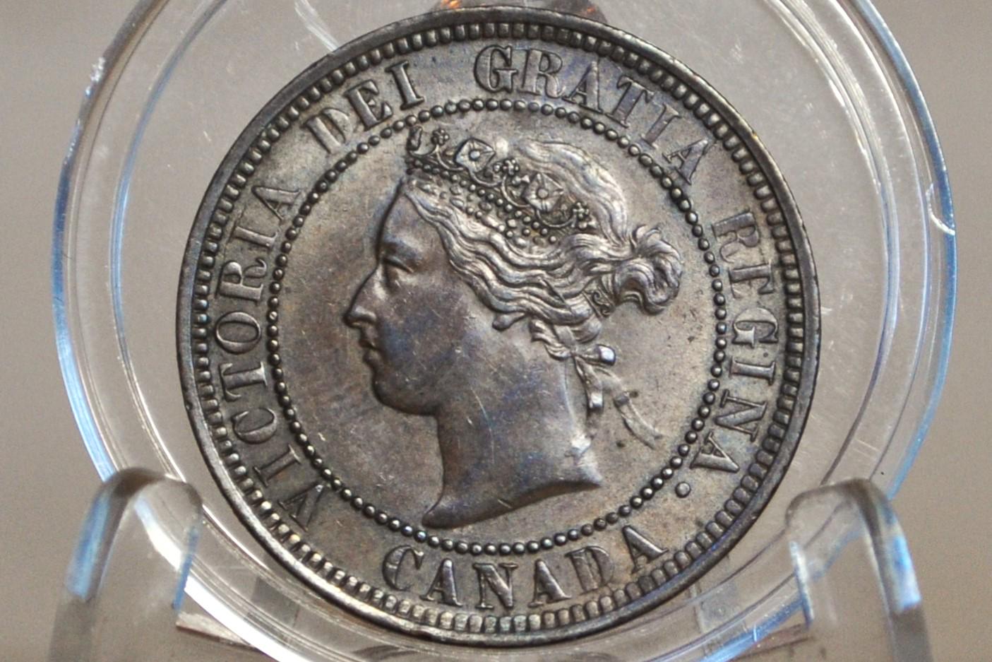 1887 Canadian Large Cent - Very Fine Grade / Condition - Queen Victoria - 1887 Large Cent - 1887 Penny Canada