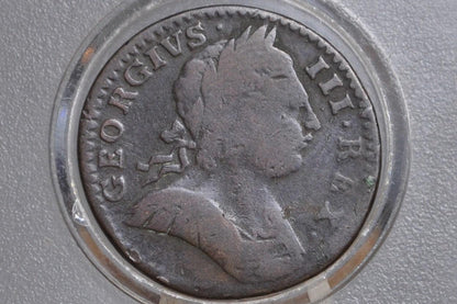 1774 UK Farthing - Great Detail, VG/F- 1774 Great Britain Farthing - Historic Coin!