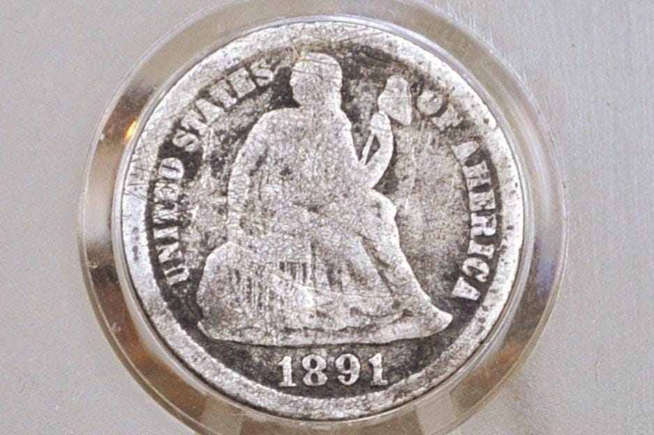 1891-S Seated Liberty Dime - VG Condition - 1891 S Silver Dime / 1891 Liberty Seated Dime - Lower Mintage Date -
