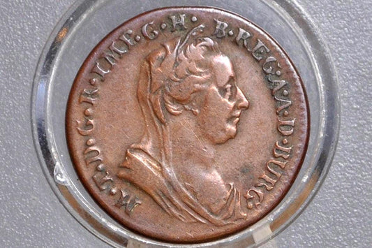 1778 Netherlands Liard Coin - XF+ Detail, Great Coin - Austrian Empire Two Liard Coin Colonial Era Coin - 1700s Coins - Maria Theresa - 1778