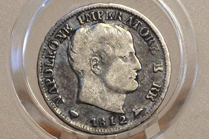 Rarer 1812 Napoleonic Kingdom of Italy 5 Soldi - Silver - Great Condition - Napoleon Coin