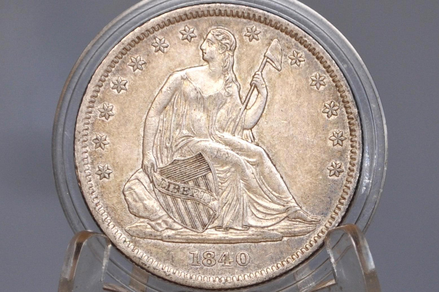 1840 Seated Liberty Half Dollar - MS62, Beautiful Coin - 1840 Liberty Seated Silver Half Dollar Small Letter