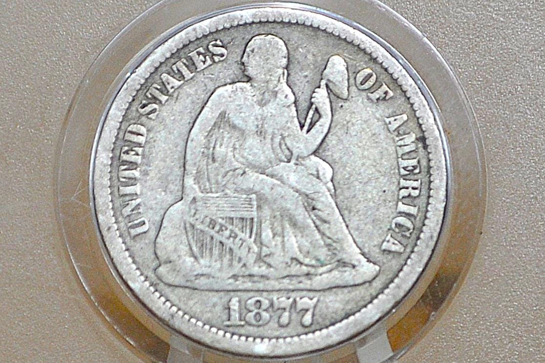 1877 Seated Liberty Dimes - Choose by Mint & Grade / Condition - 1877 CC Silver Dime / 1877S Liberty Dime