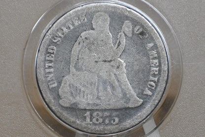 1875 Seated Liberty Dimes - Choose by Mint & Grade / Condition - 1875S Liberty Seated Silver Dime 1875 CC Dime -