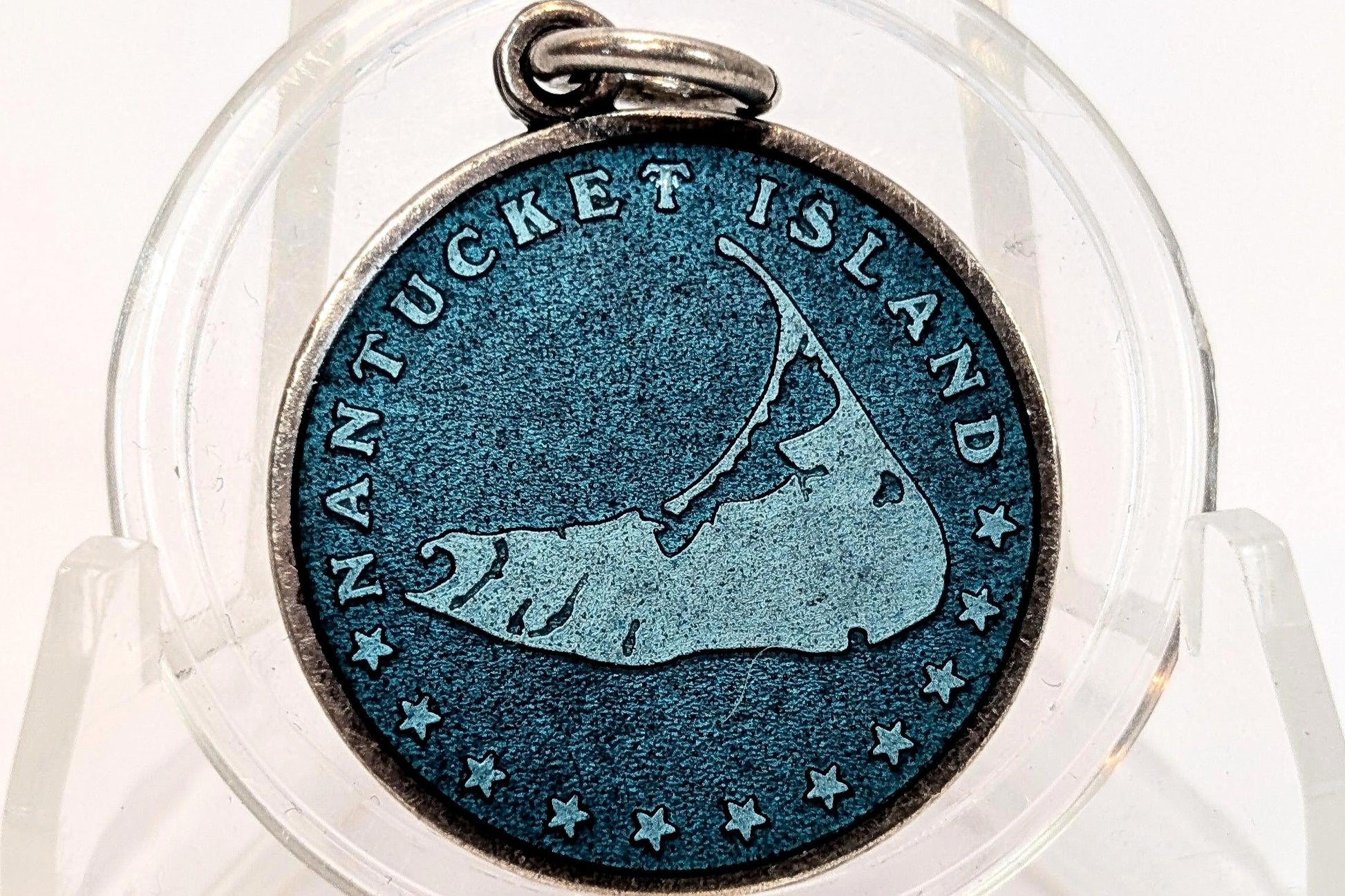 Erica Wilson Nantucket Island Medallion - Stamped and Tested Sterling Silver - Island Charm - Nantucket Designer Jewelry