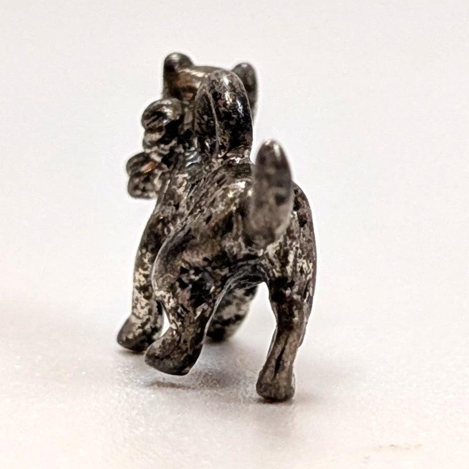 Vintage Sterling Kitten with a Bow Charm - 925 Silver Cat Charm - 2.28 Grams