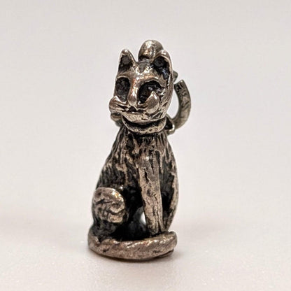Vintage Sterling Sitting Cat Charm - 925 Silver - 2.69 grams