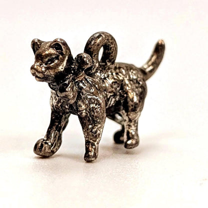 Vintage Sterling Kitten with a Bow Charm - 925 Silver Cat Charm - 2.28 Grams