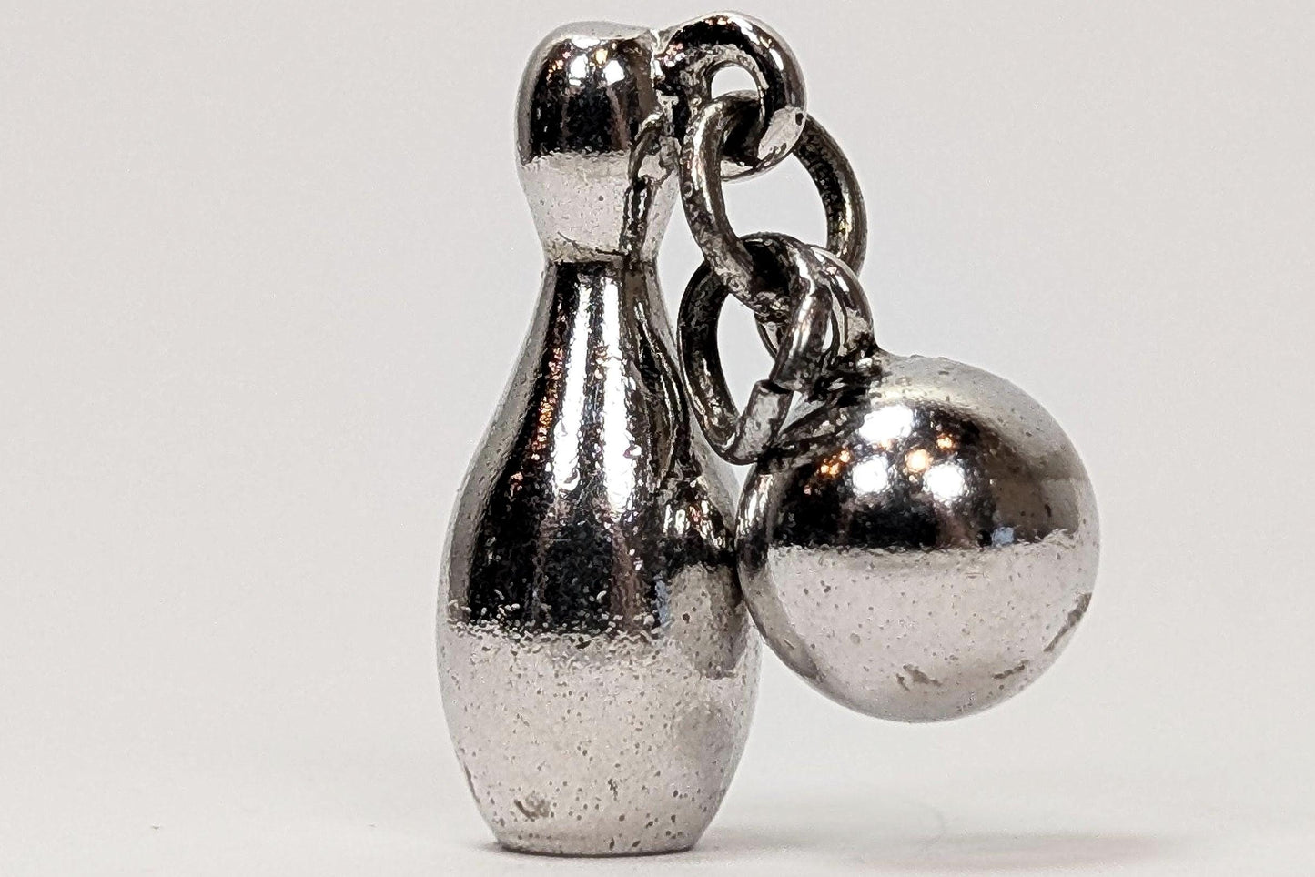 Vintage Danecraft Bowling Charm - Stamped and Tested Sterling Silver - Bowling Ball and Pin Charm