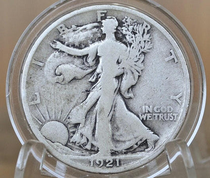 1921-S Walking Liberty Silver Half Dollar - VG (Very Good) -Key Date- San Francisco Mint- 1921 S WLH - Half Dollar 1921S Liberty WLH 1921S