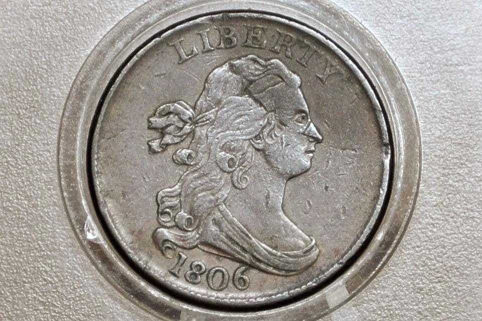1806 Half Cent Small 6 Stemless - XF Detail, Damaged - 1806 Draped Bust Half Cent Small Six No Stems - Great Collection Addition