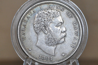 1883 Kingdom Of Hawaii Silver Dollar - XF - Rare Coin - Hawaii Hapaha 1883 Silver 1 Dollar 1883 Hawaii - Great Coin