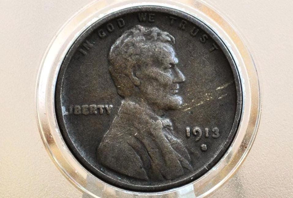 1913-S Wheat Penny - Choose by Grade - 1913 S Wheat Ear Cent - San Francisco Mint - Wheat Ear Cent 1913 S - Semi-Key Date