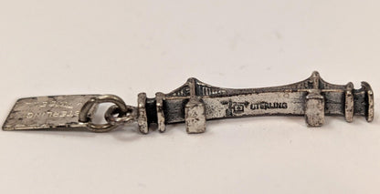 Sterling San Francisco California Golden Gate Bridge Charm - Antique Golden Gates Bridge Sterling Silver By Bell Pendant