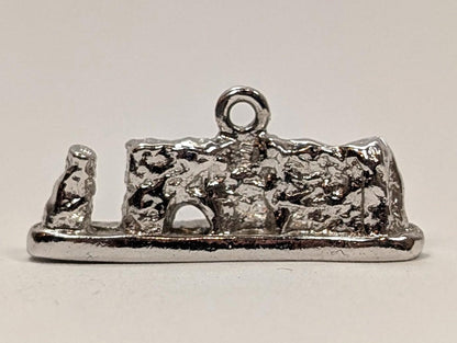 Rocher Perce Rock Formation Abstract Sterling Silver Charm - Quebec City Canada Landmark Silver Pendant