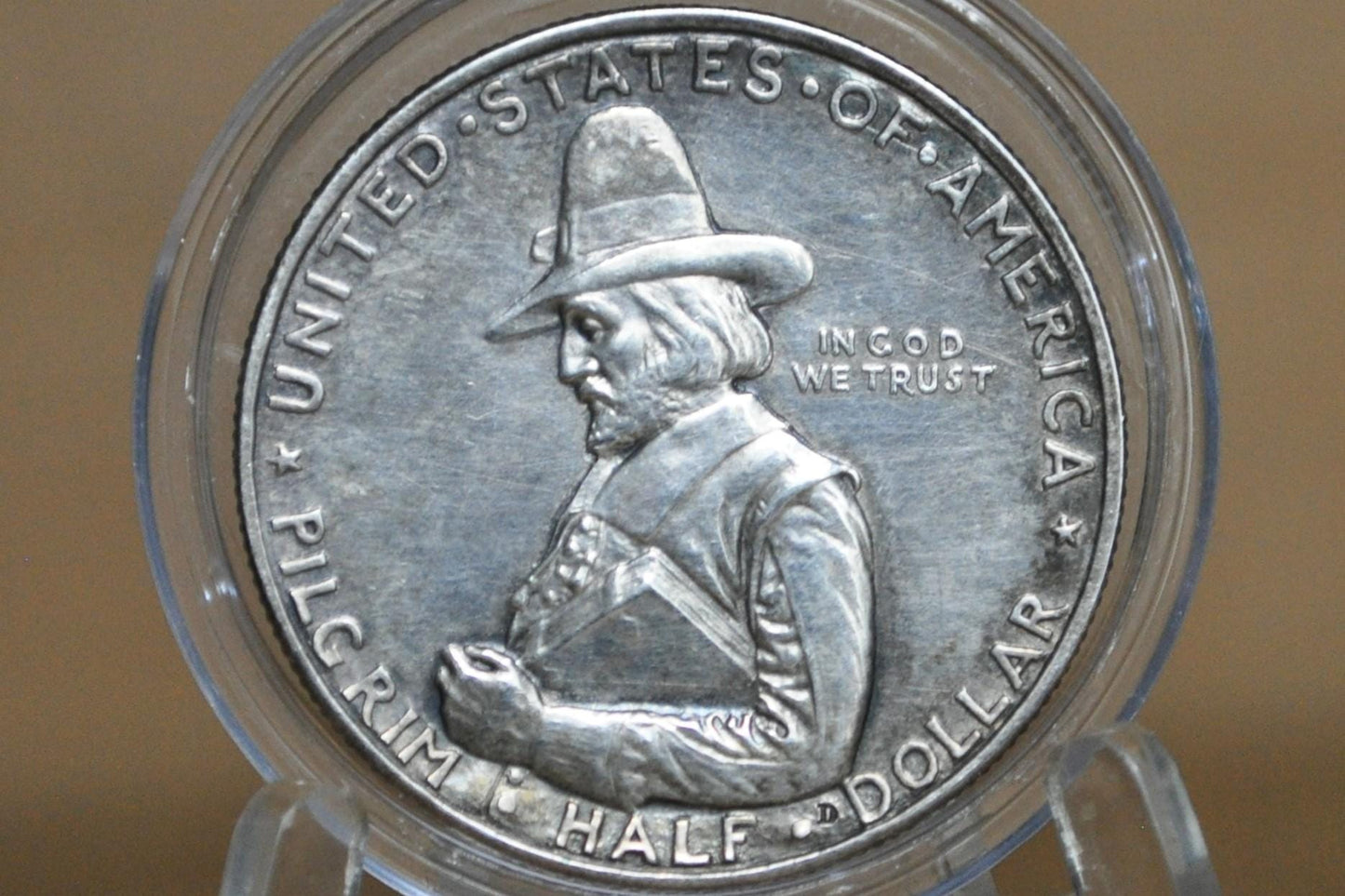 Authentic 1920 Pilgrim Tercentenary Silver Commemorative Half Dollar - XF-BU (Uncirculated) - Pilgrim Half Dollar Commemorative 1920