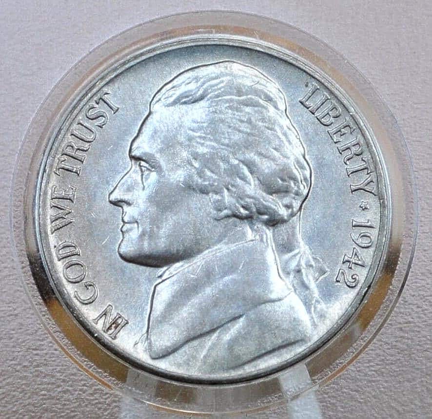 1942 Jefferson Nickel Type 1, P&D Mints - Jefferson Nickel 1942 Type One - Philadelphia and Denver Mints