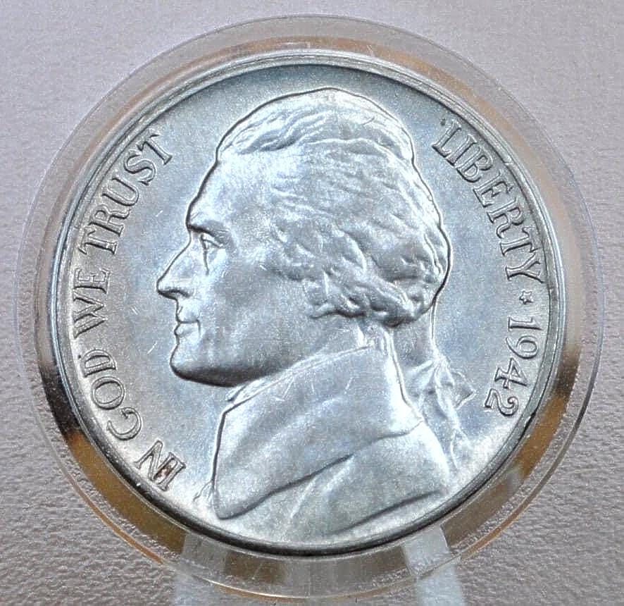 1942 Jefferson Nickel Type 1, P&D Mints - Jefferson Nickel 1942 Type One - Philadelphia and Denver Mints