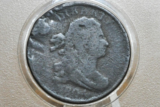 1804 Half Cent - G/VG Details, Damaged - 1804 Draped Bust Half Cent 1804 Half Cent Stemless Regular 4 -Early American Coin, Good Type Coin