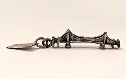 Sterling San Francisco California Golden Gate Bridge Charm - Antique Golden Gates Bridge Sterling Silver By Bell Pendant