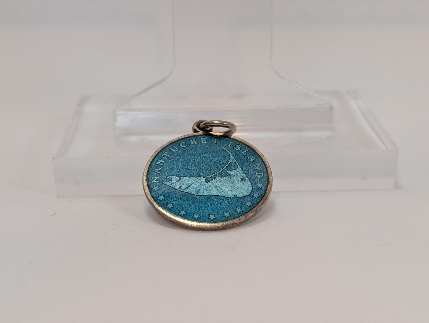 Erica Wilson Nantucket Island Medallion - Stamped and Tested Sterling Silver - Island Charm - Nantucket Designer Jewelry