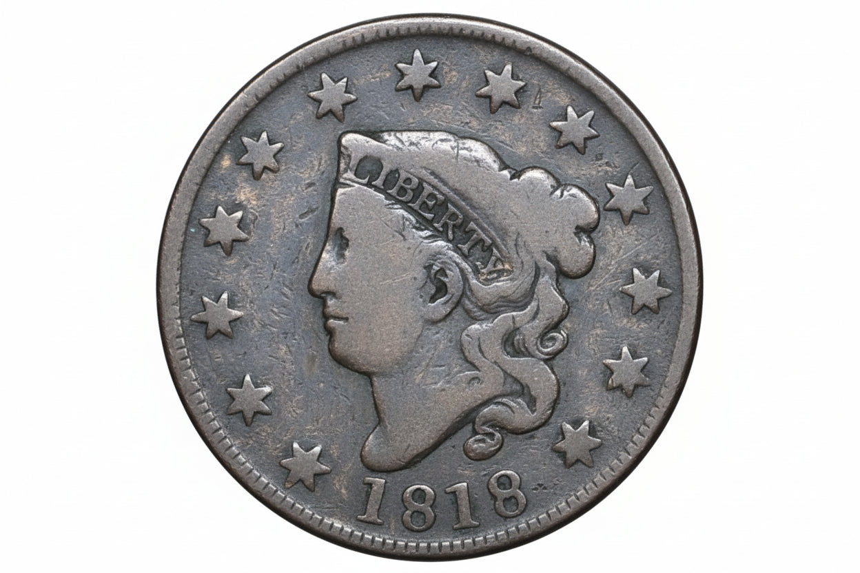 1818 Matron Head Large Cent - Choose by Condition / Grade - US Large Cent 1818 Coronet Liberty Head Cent - 1818 US Cent