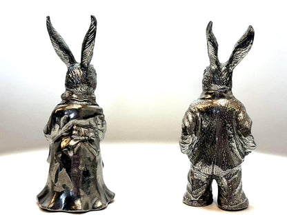 Dressed Rabbits Salt & Pepper Shakers By Vagabond - Antique Easter Rabbits Shaker Set