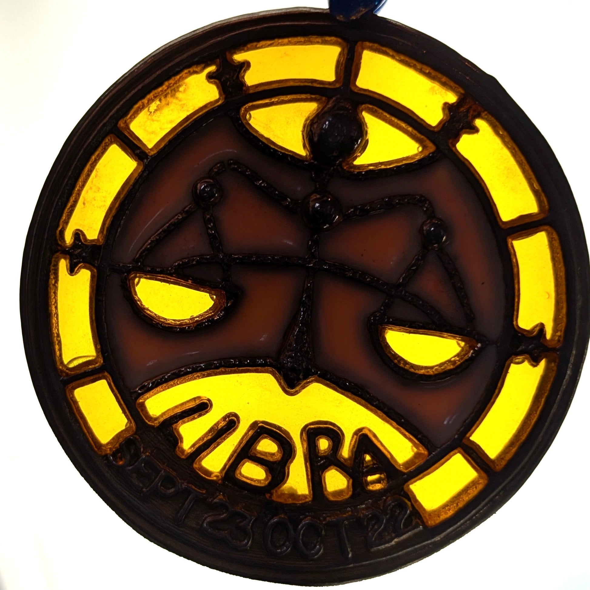 Vintage Enamel Libra Ornament - Zodiac Astrology Birth Sign