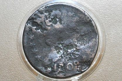 1809 Half Cent - Damaged - 1809 Capped Bust Half Cent - Affordable Coin, Low Price!