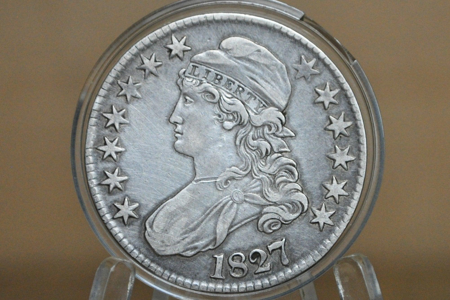 1827 Capped Bust Half Dollar - XF Detail; Old Cleaning - 1827 Half Dollar US Half Dollar 1827