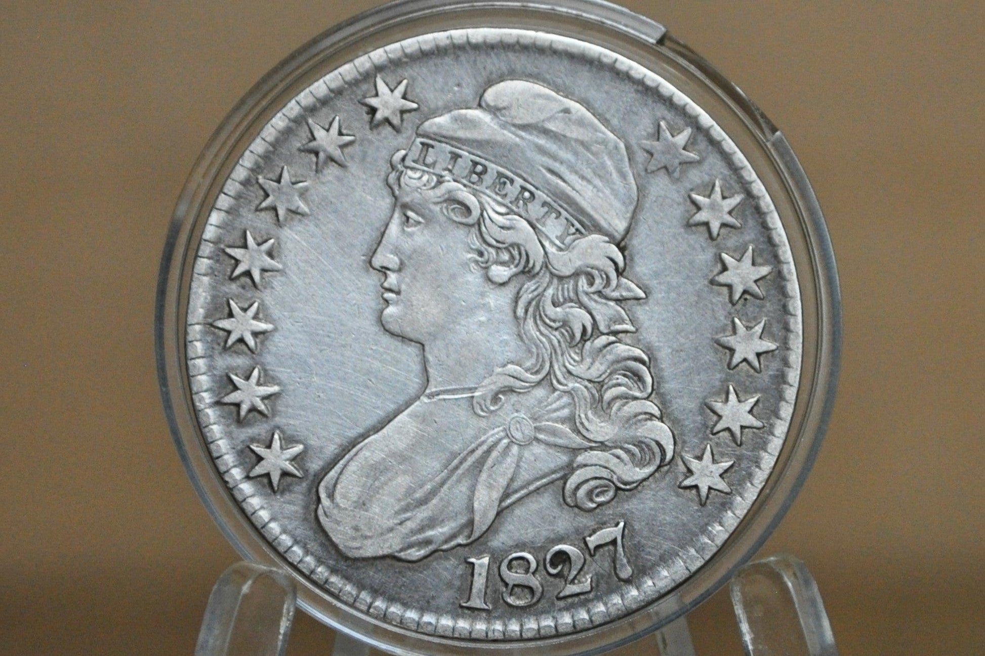 1827 Capped Bust Half Dollar - XF Detail; Old Cleaning - 1827 Half Dollar US Half Dollar 1827