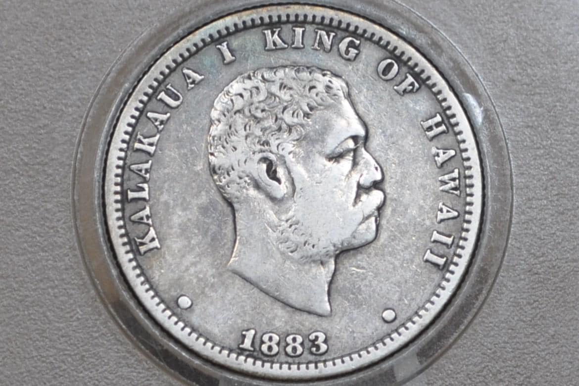 1883 Kingdom Of Hawaii Silver Quarter - VF (Very Fine) - Hawaii Hapaha 1883 Silver 25 Cent 1883 Hawaii - Rarer Coin