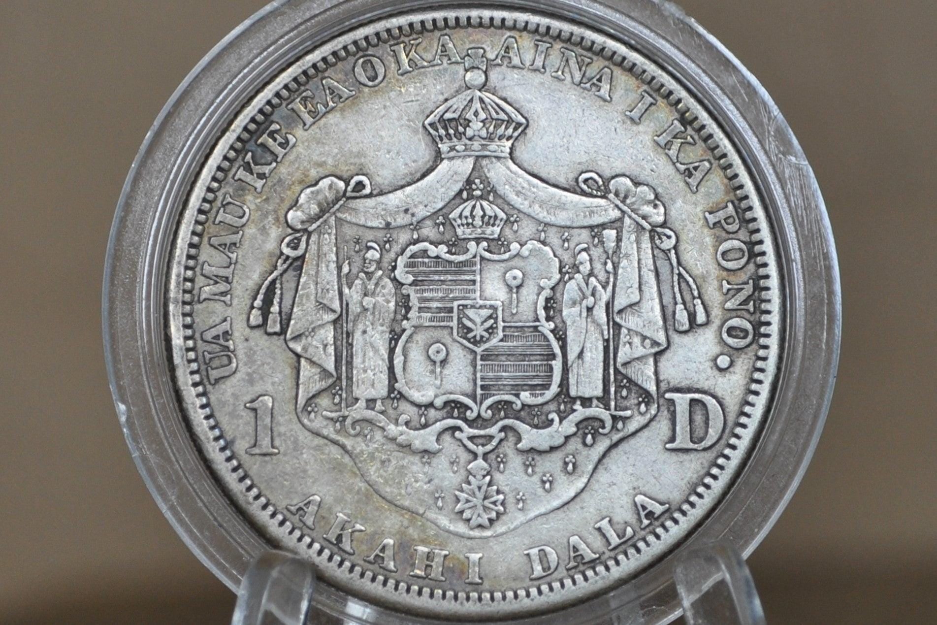 1883 Kingdom Of Hawaii Silver Dollar - XF - Rare Coin - Hawaii Hapaha 1883 Silver 1 Dollar 1883 Hawaii - Great Coin