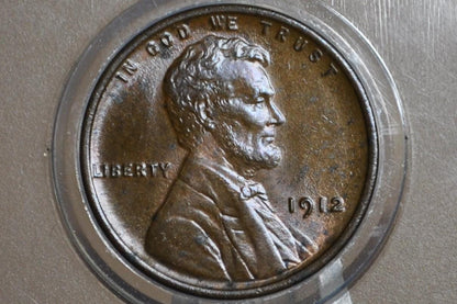 1912 P,D,S Wheat Penny - Choose by Mint and Grade - Lincoln Wheat Ear Cent - Semi Key Date - WWI Era Coin