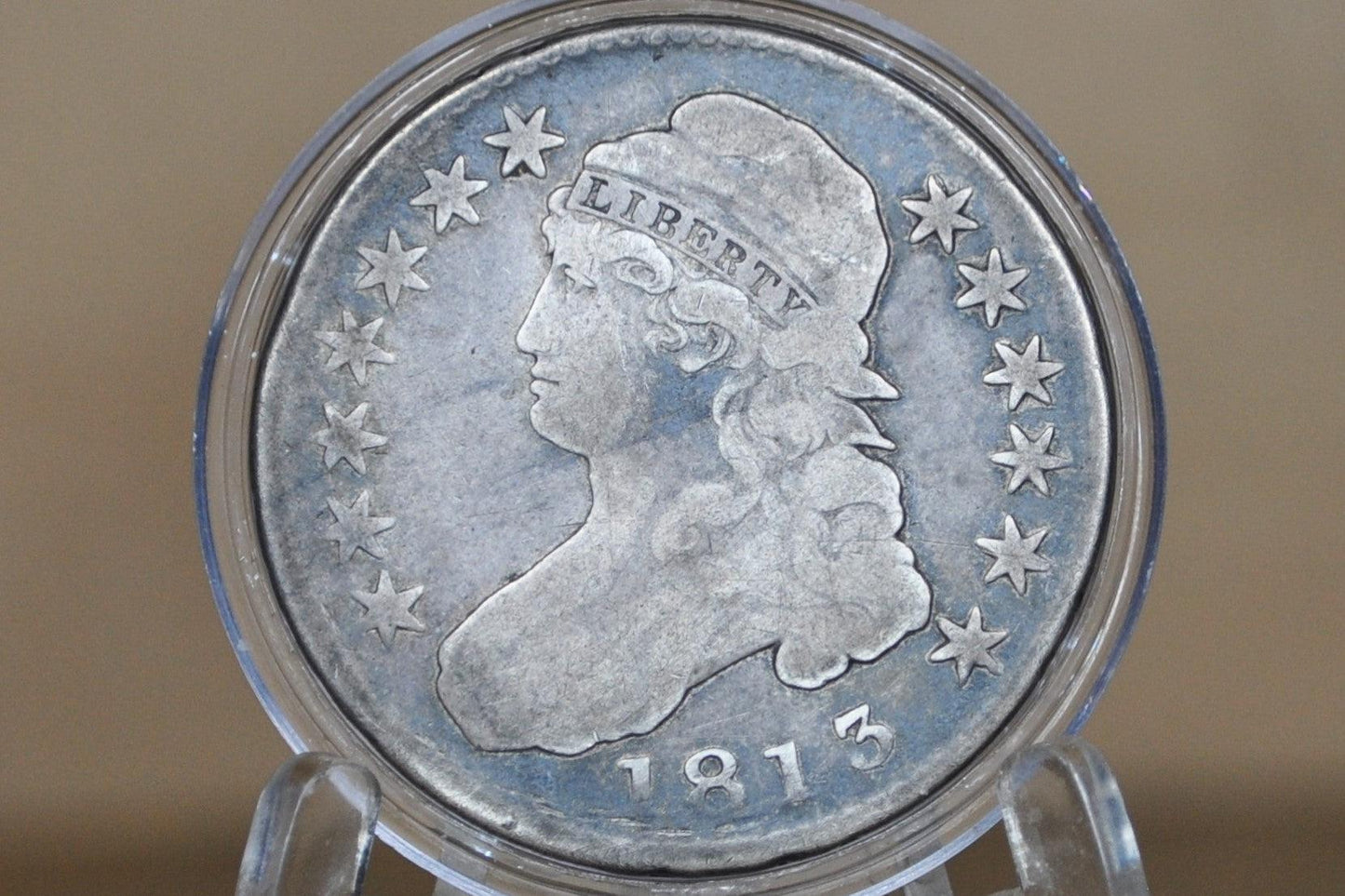 1813 Capped Bust Half Dollar - VG+; Great Date - 1813 Half Dollar US Half Dollar 1813, Rare Early Half, Low Mintage