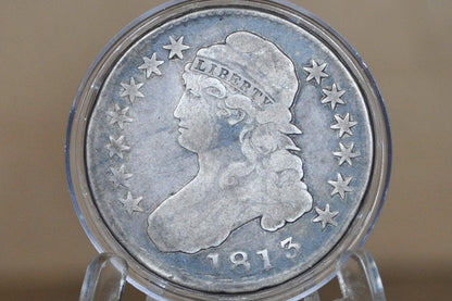 1813 Capped Bust Half Dollar - VG+; Great Date - 1813 Half Dollar US Half Dollar 1813, Rare Early Half, Low Mintage