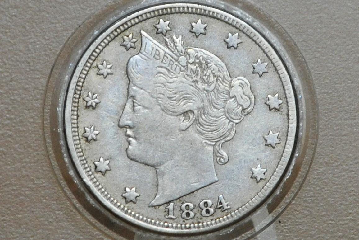 1884 Liberty Head Nickel - Choose by Grade - Semi-Key Date - 1884 V Nickel - Philadelphia Mint - 1884 Nickel - V Nickel Key Date