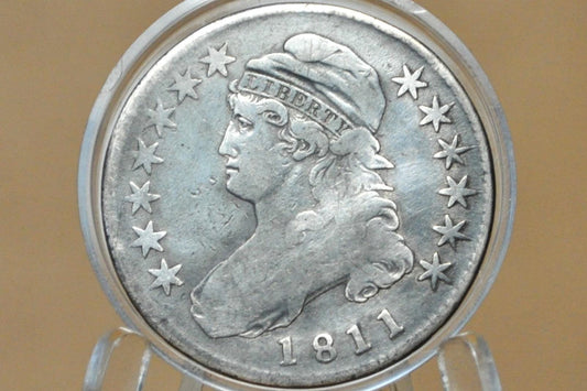 1811 Capped Bust Half Dollar - Fine Details, Old Cleaning - 1811 Half Dollar US Half Dollar 1811 Silver Half Dollar - Early American Coins