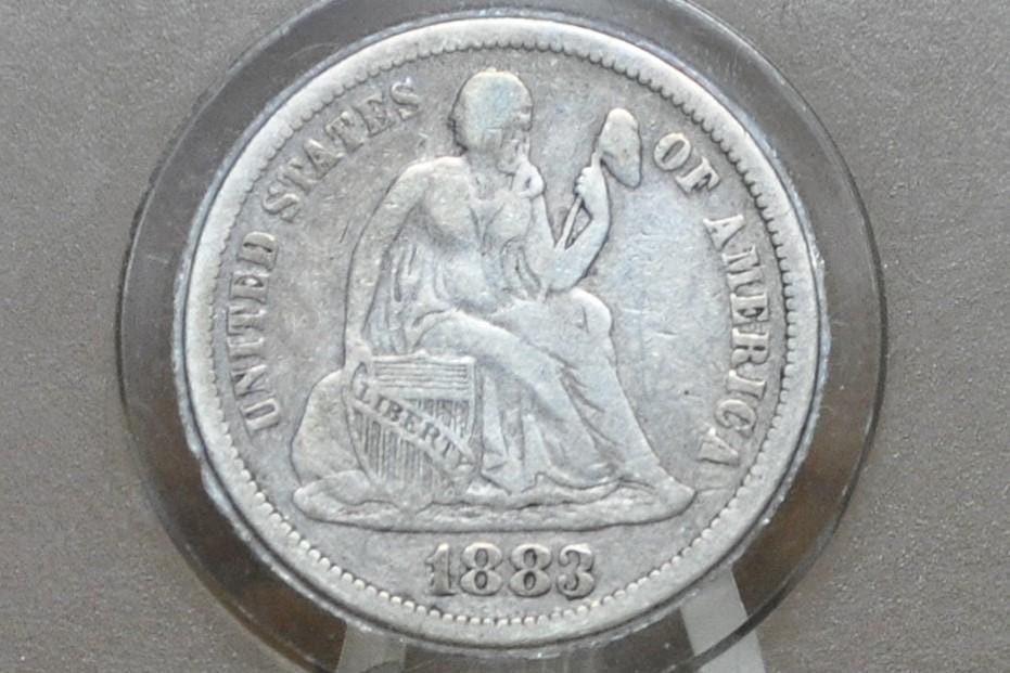 1883 Seated Liberty Dime - Choose by Grade - 1883 Silver Dime / 1883 Liberty Seated Dime US 1 Dime From 1883