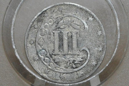 1860 Three Cent Silver US Coin - VF (Very Fine) Grade / Condition - 1860 3 Cent Trimes Silver 3 Cent Piece - Great Collection Piece
