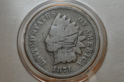 1871 Indian Head Penny - Hard to find Date - Choose by Grade / Condition - Key Date Indian Head - 1871 Indian Head Cent 1871