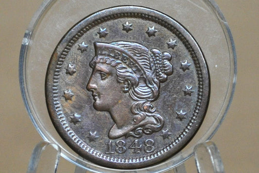 1848 Braided Hair Large Cent - Choose by Grade VG-VF - 1848 Coronet Cent - 1848 US Large Cent - Braided Hair 1839 to 1857