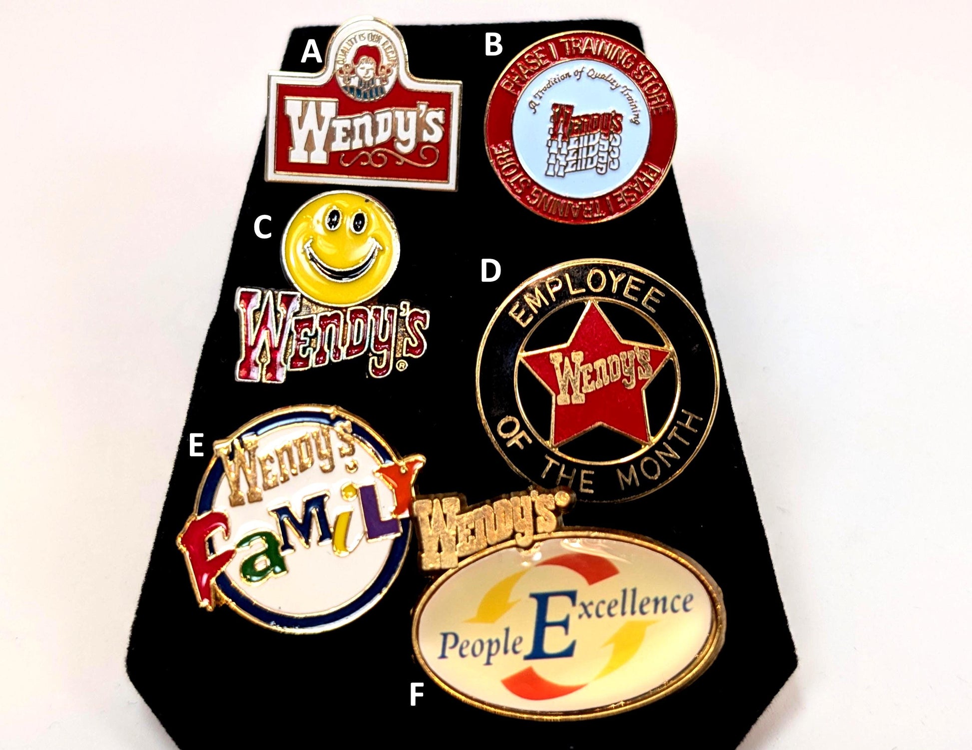 Choose Your Own! Vintage Wendy&#39;s Employee Pins - New Old Stock
