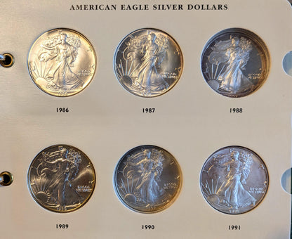 Silver Eagles 1 oz. Bullion - Choose by Date - One Ounce Fine Silver - 1986-2000's Silver Walking Liberty One Ounce Silver Proofs, MS, Slabs