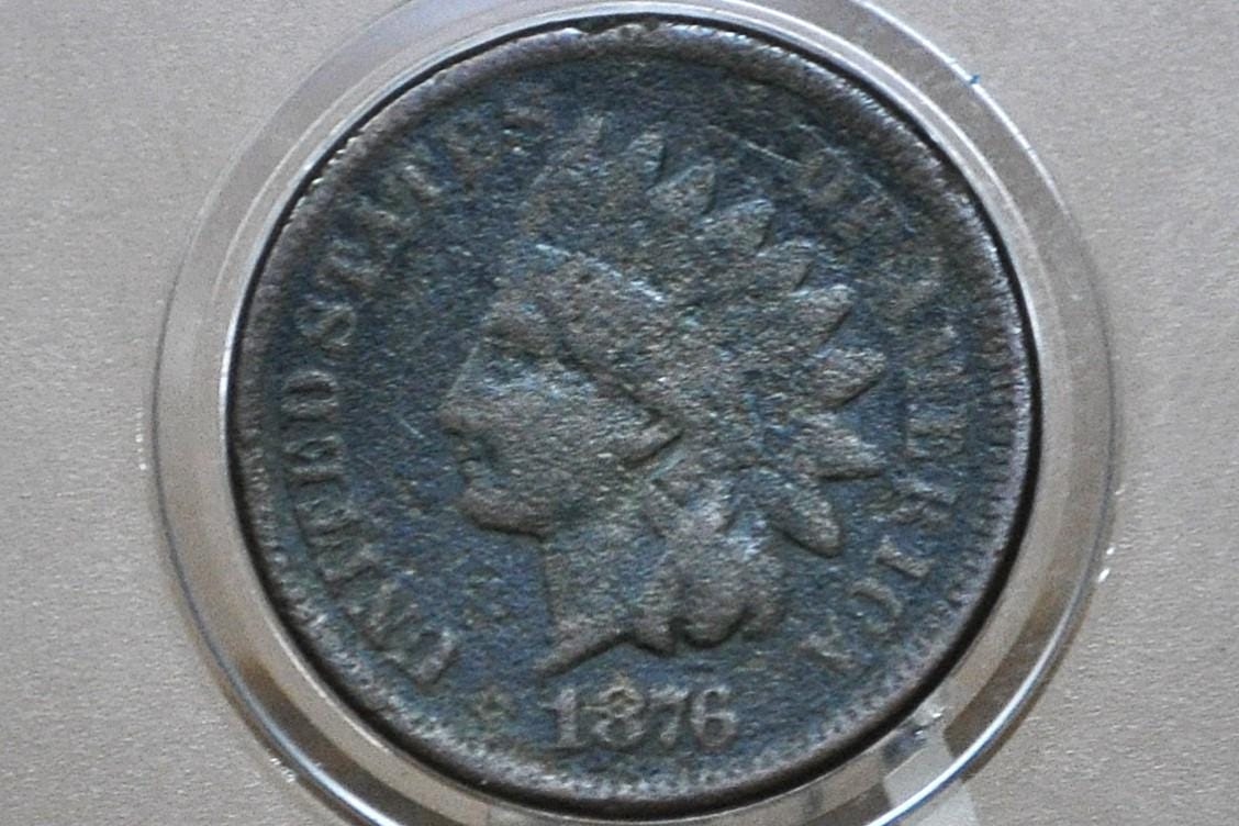 1876 Indian Head Penny - G-VG (Good to Very Good) Grade; Choose by Grade - Indian Head Cent 1876 - Good Date, Harder to Find