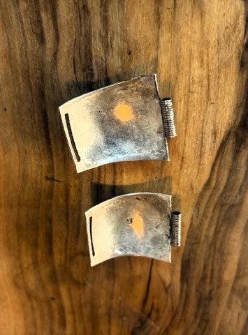 Vintage Native American Turquoise & Coral Speidel Watch Band Tips