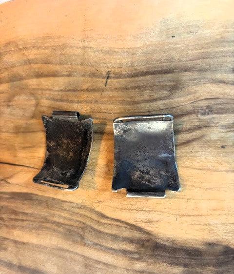 Sterling Silver Navajo Turquoise & Red Coral Feather Watch Tabs