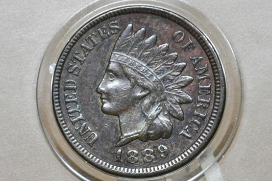 1889 Indian Head Penny - Choose by Grade / Condition, G-XF (Good to Extremely Fine) - 1889 Indian Head Cent - US One Penny 1889